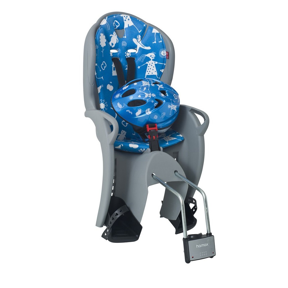 фото Hamax детское кресло hamax kiss safety package (+шлем), цвет серебристый-синий