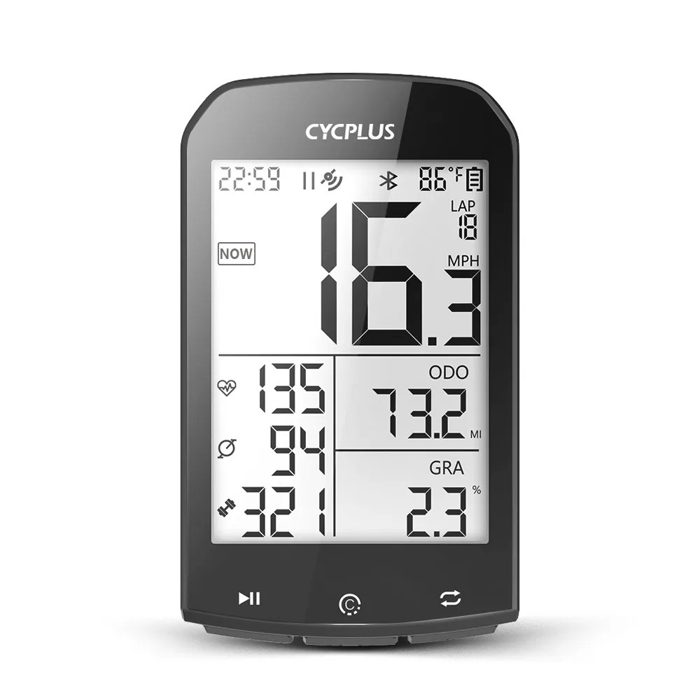 фото Cycplus велокомпьютер cycplus m1 16 функций, цвет черный