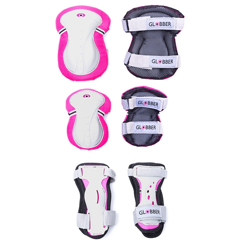 фото Globber защита globber junior set (локти,колени,ладони), цвет розовый, ростовка xs
