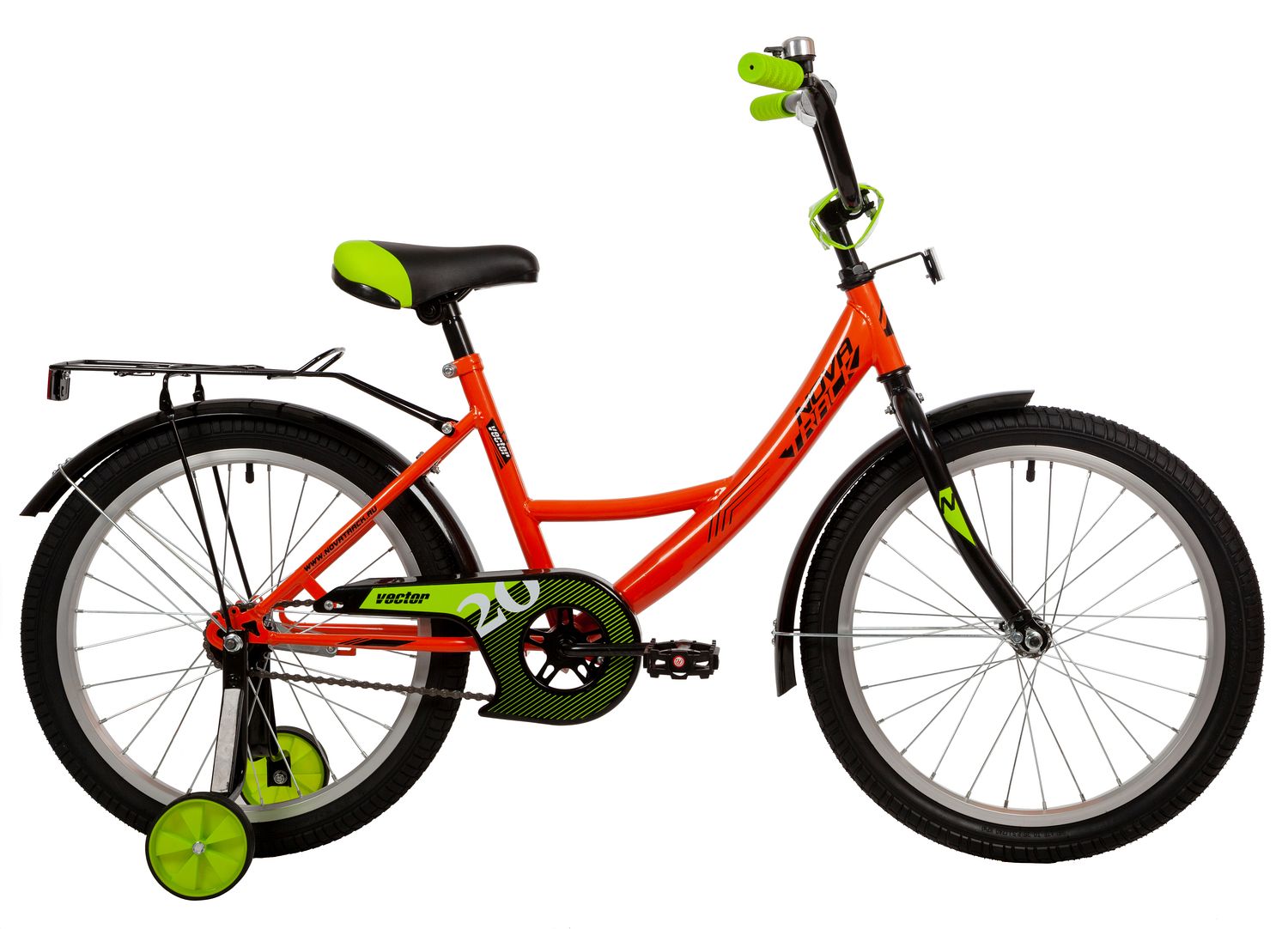 фото Детский велосипед novatrack vector 20, год 2022, цвет оранжевый