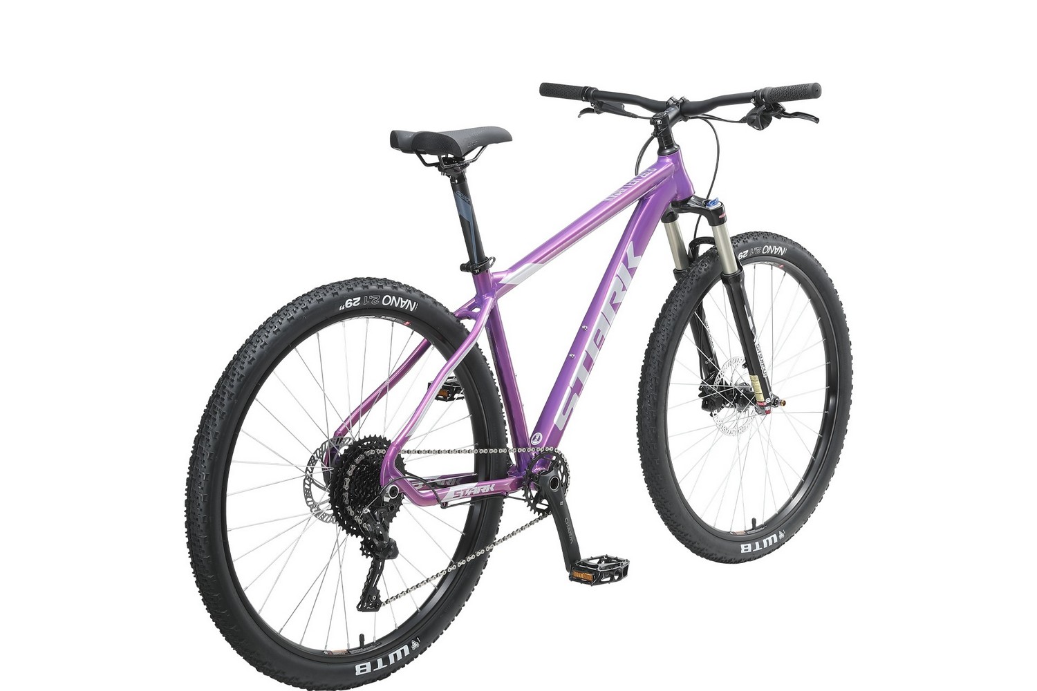 фото Горный велосипед stark krafter 29.8 hd, год 2023, цвет фиолетовый-серебристый, ростовка 18