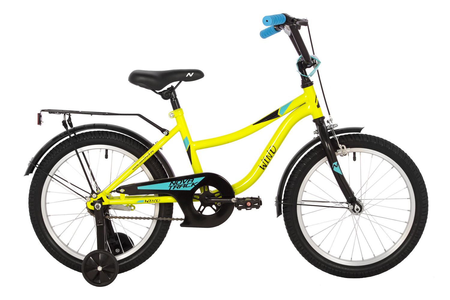 фото Детский велосипед novatrack wind 18 v-brake, год 2022, цвет зеленый