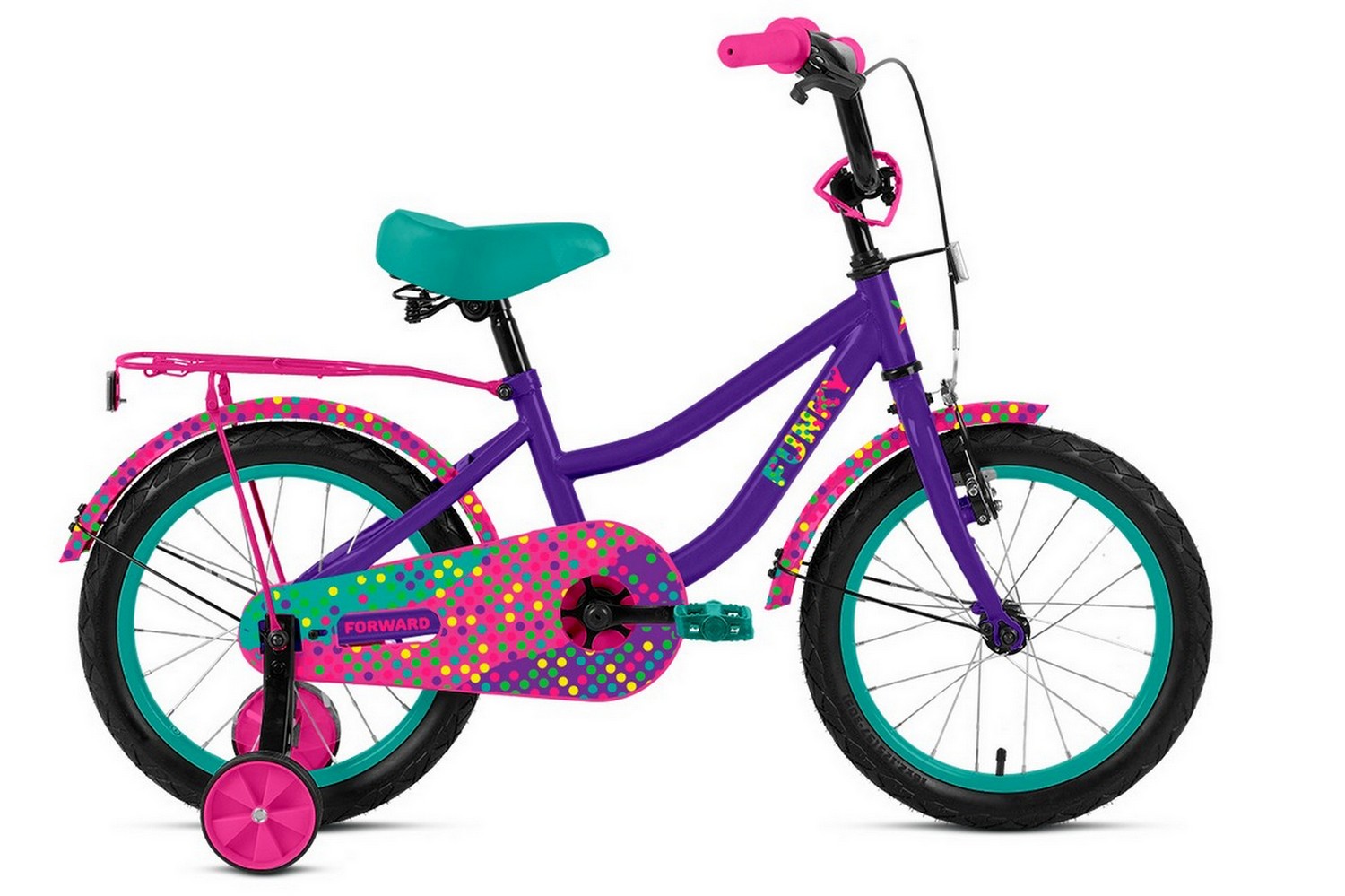 фото Детский велосипед forward funky 14, год 2023, цвет зеленый
