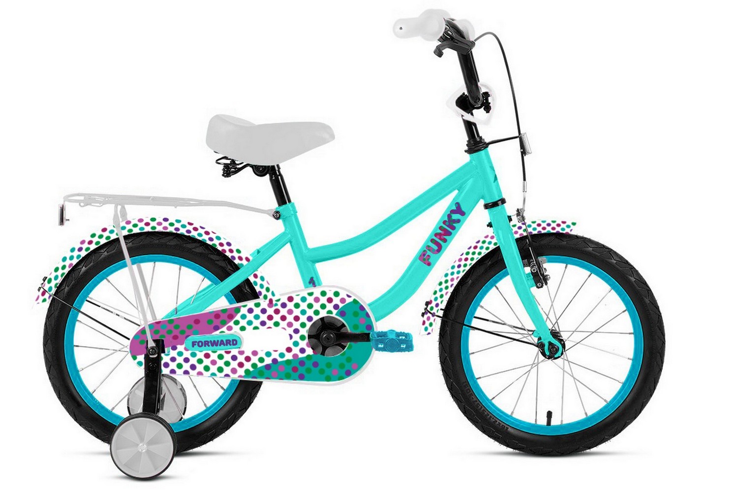 фото Детский велосипед forward funky 14, год 2023, цвет зеленый