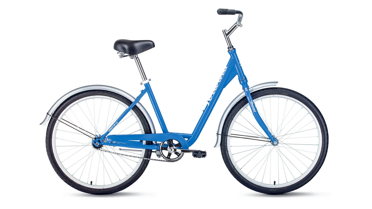 фото Женский велосипед forward grace 26 1.0, год 2022, цвет синий-белый, ростовка 17