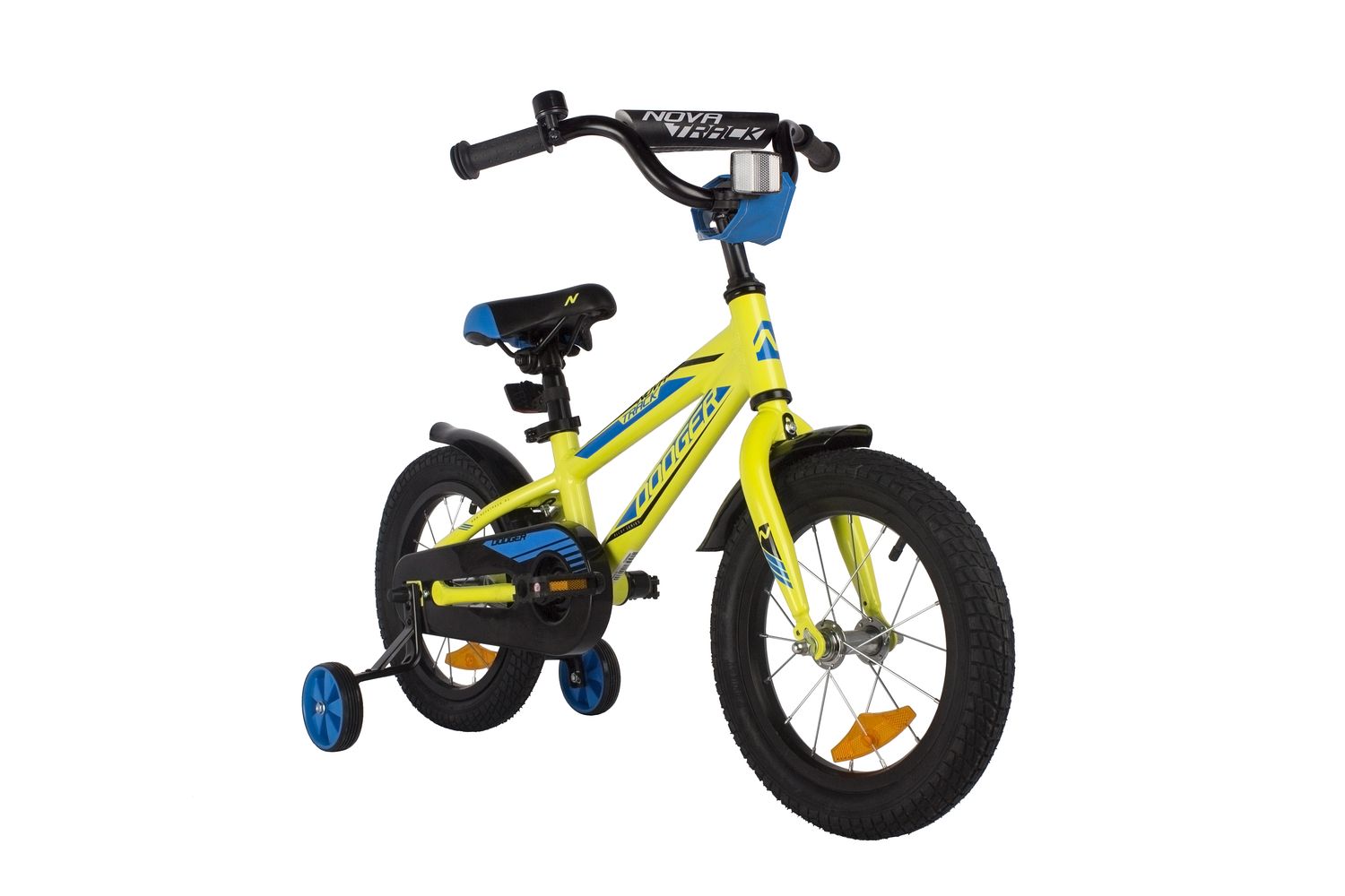 фото Детский велосипед novatrack dodger 14, год 2022, цвет зеленый