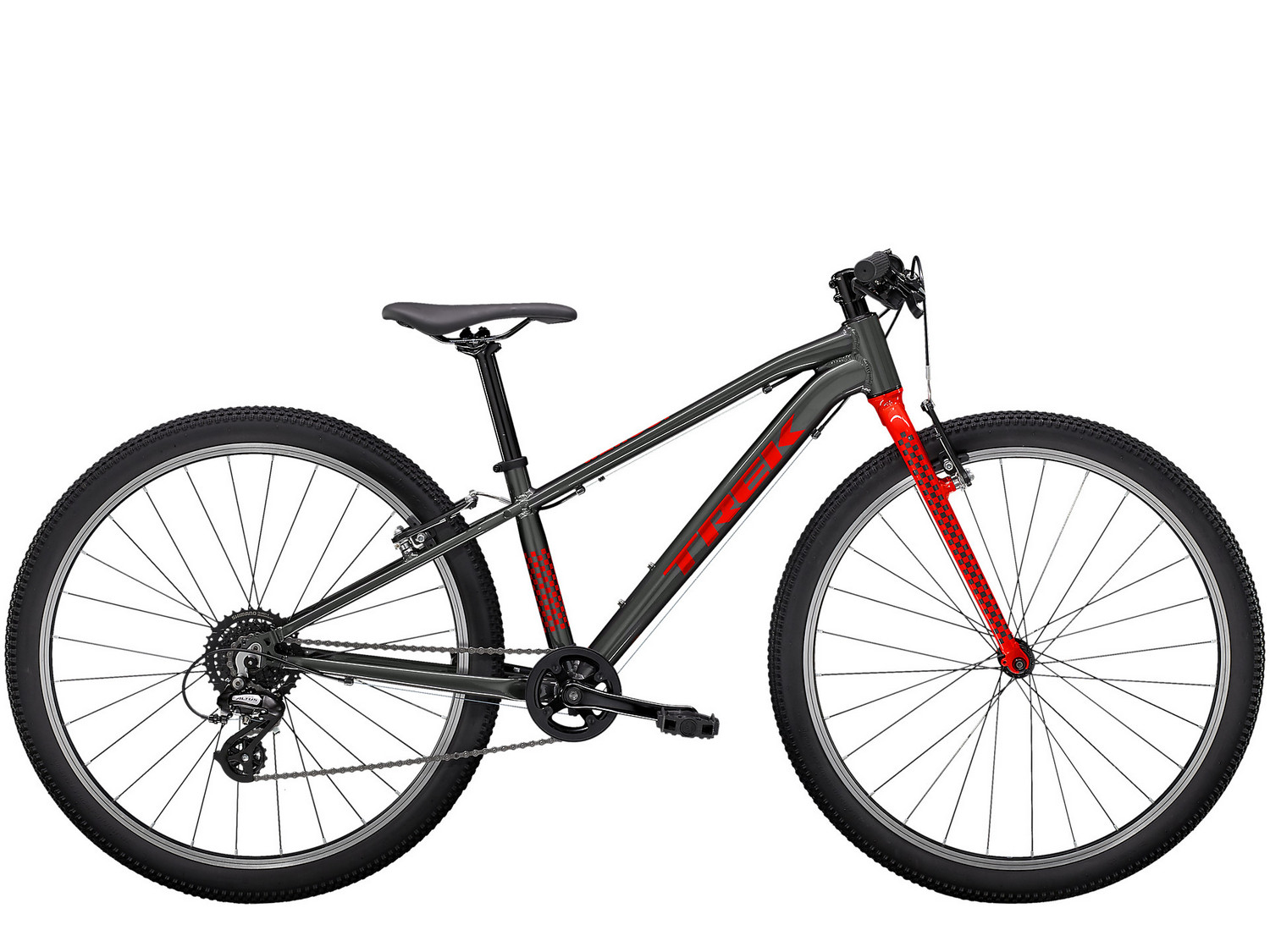 фото Подростковый велосипед trek wahoo 26, год 2022, цвет серебристый-красный, ростовка 14