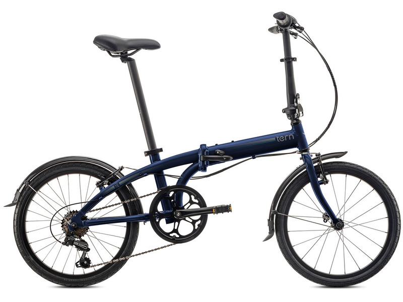 фото Складной велосипед tern link b7, год 2021, цвет синий