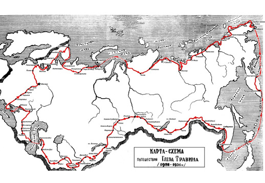 Карта маршрута Глеба Травина