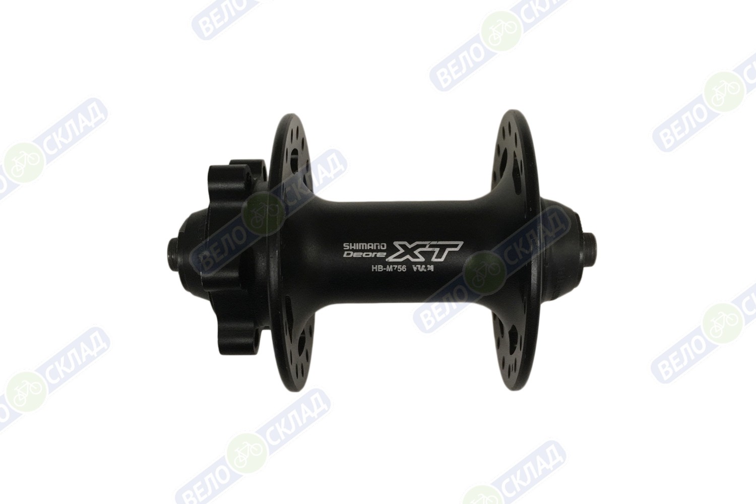 фото Shimano втулка передняя shimano xt m756, 36 отв, 6-болт, qr (черн.), цвет черный