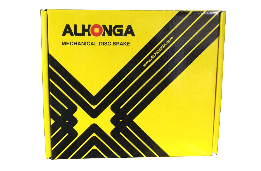 фото Alhonga тормоз диск. мех. alhonga перед.+зад. с ручками и роторами 160мм, цвет черный