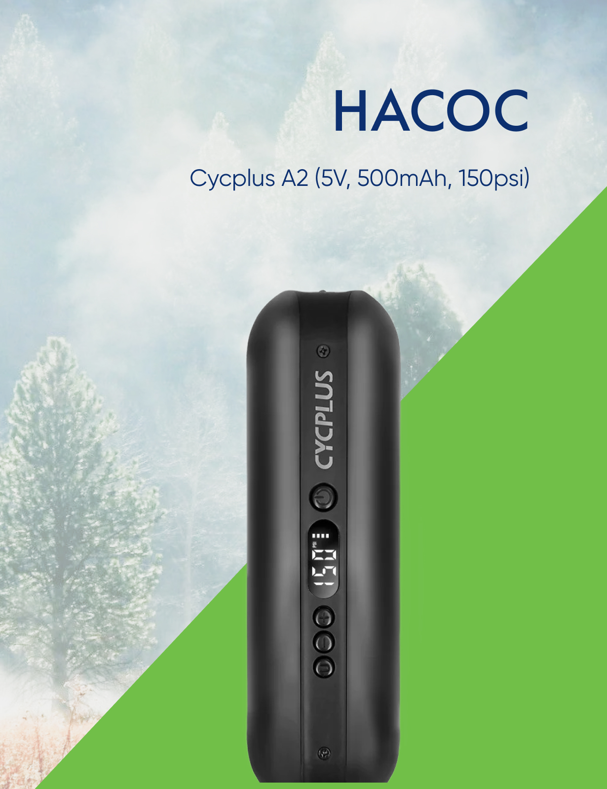 Cycplus Насос Cycplus A2 (5V, 2600mAh, 150psi), цвет Черный