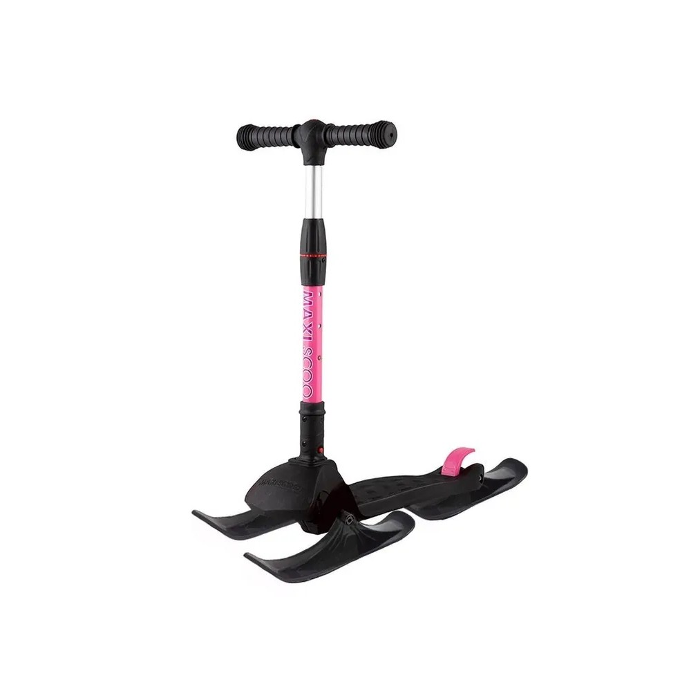Maxiscoo Baby Delux (с лыжами), цвет Черный-Розовый