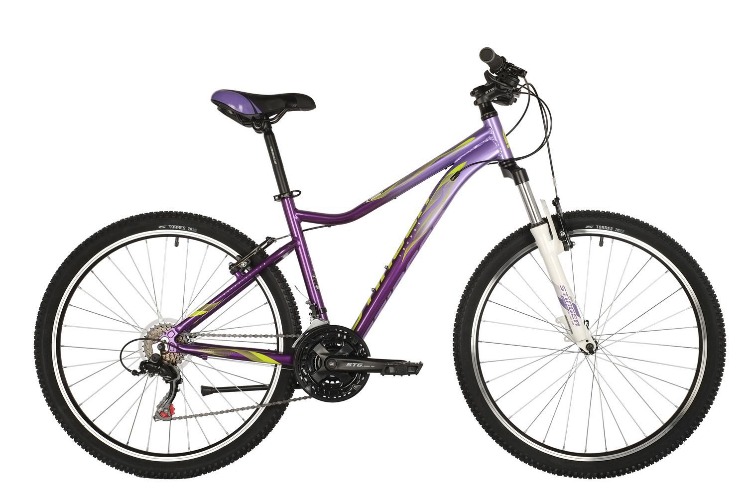 Женский велосипед Stinger Laguna STD 26 Microshift, год 2021, цвет Фиолетовый, ростовка 17