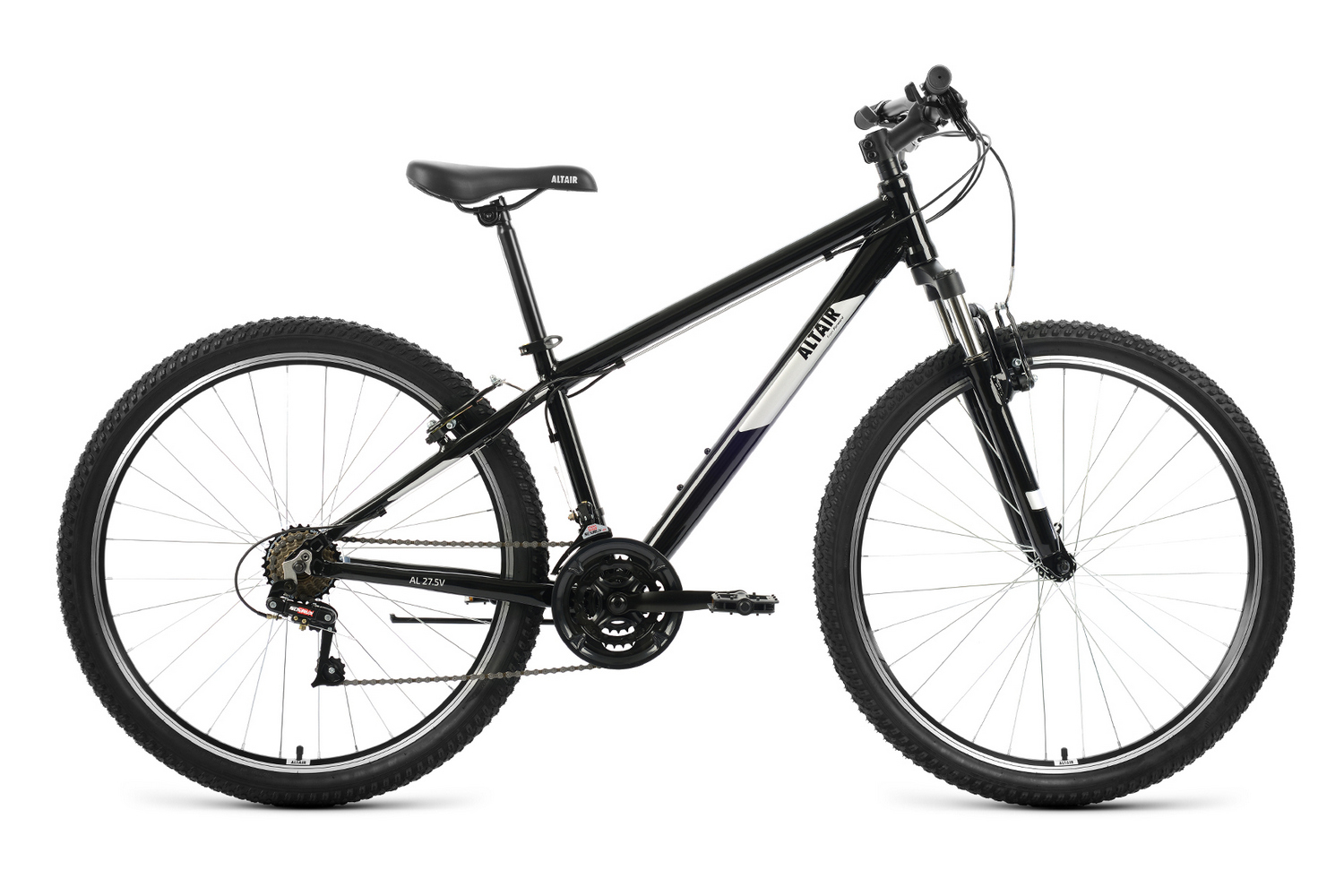 Горный велосипед Altair AL 27.5 V FR, год 2022, цвет Черный-Серебристый, ростовка 19