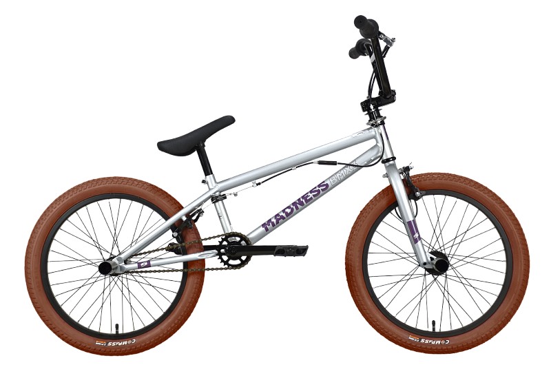 Экстремальный велосипед Stark Madness BMX 3, год 2023, цвет Серебристый-Фиолетовый, ростовка 9
