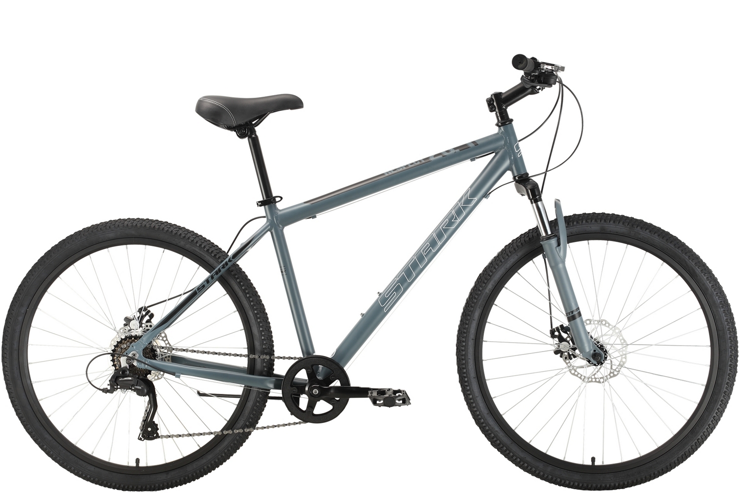 Горный велосипед Stark Respect 26.1 D Microshift, год 2022, цвет Серебристый-Черный, ростовка 18