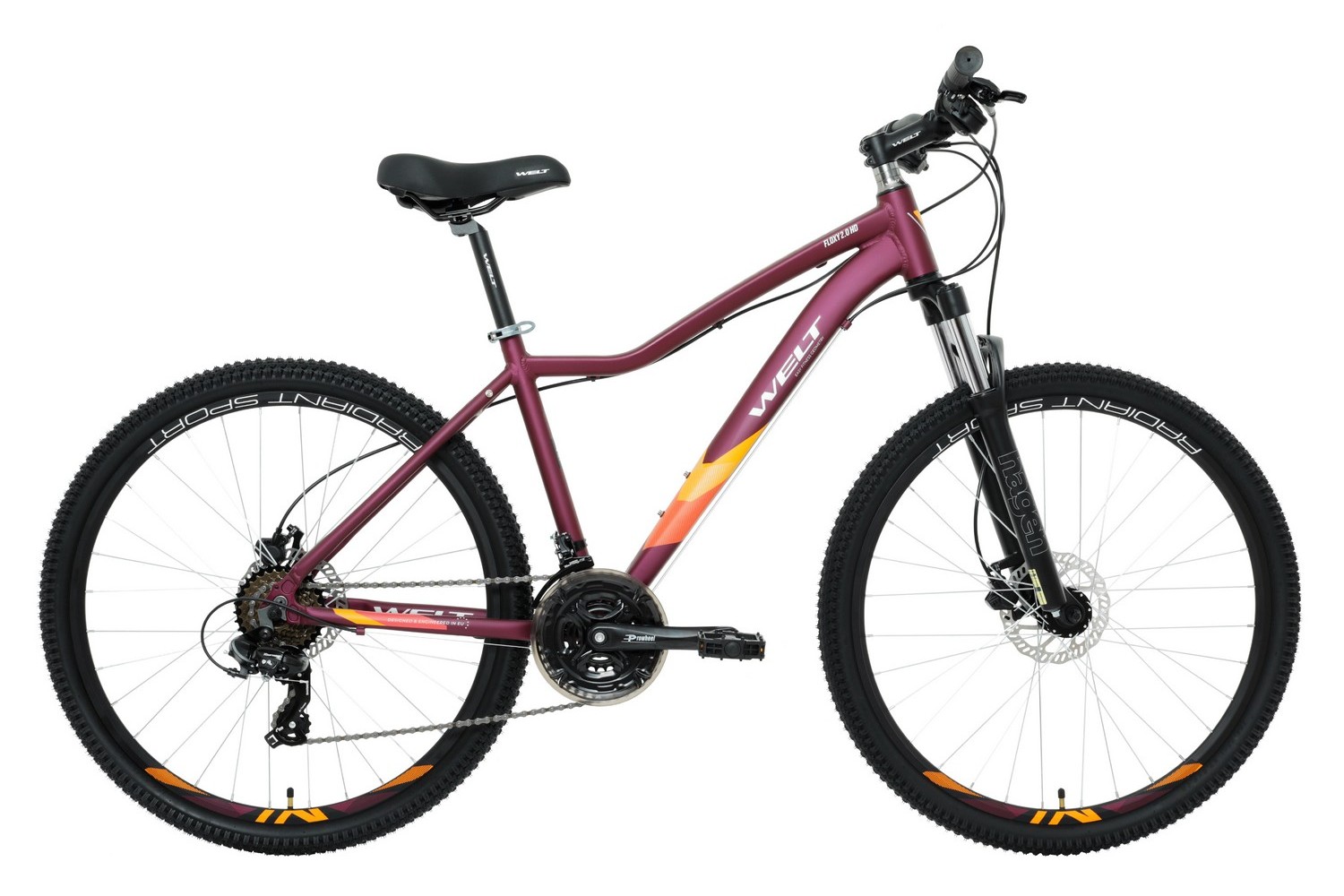 Женский велосипед Welt Floxy 2.0 HD 27, год 2023, цвет Фиолетовый, ростовка 15
