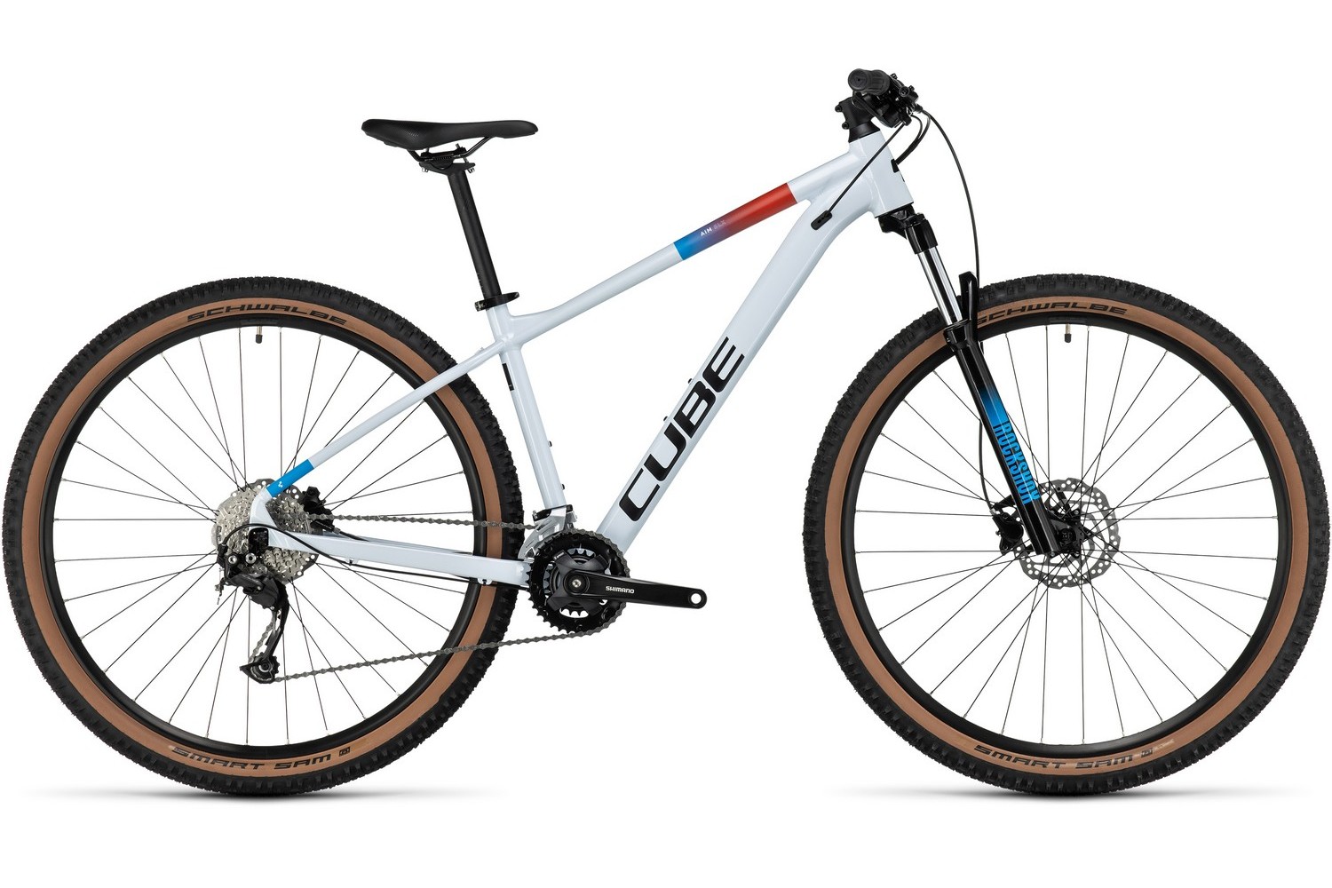 Горный велосипед Cube Aim SLX 29, год 2023, цвет Белый-Синий, ростовка 18