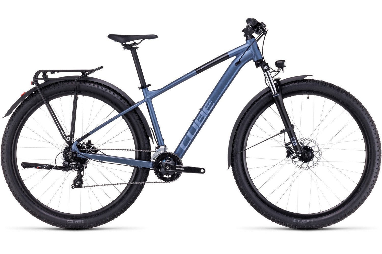 Горный велосипед Cube Aim Allroad 27.5, год 2023, цвет Черный-Синий, ростовка 16