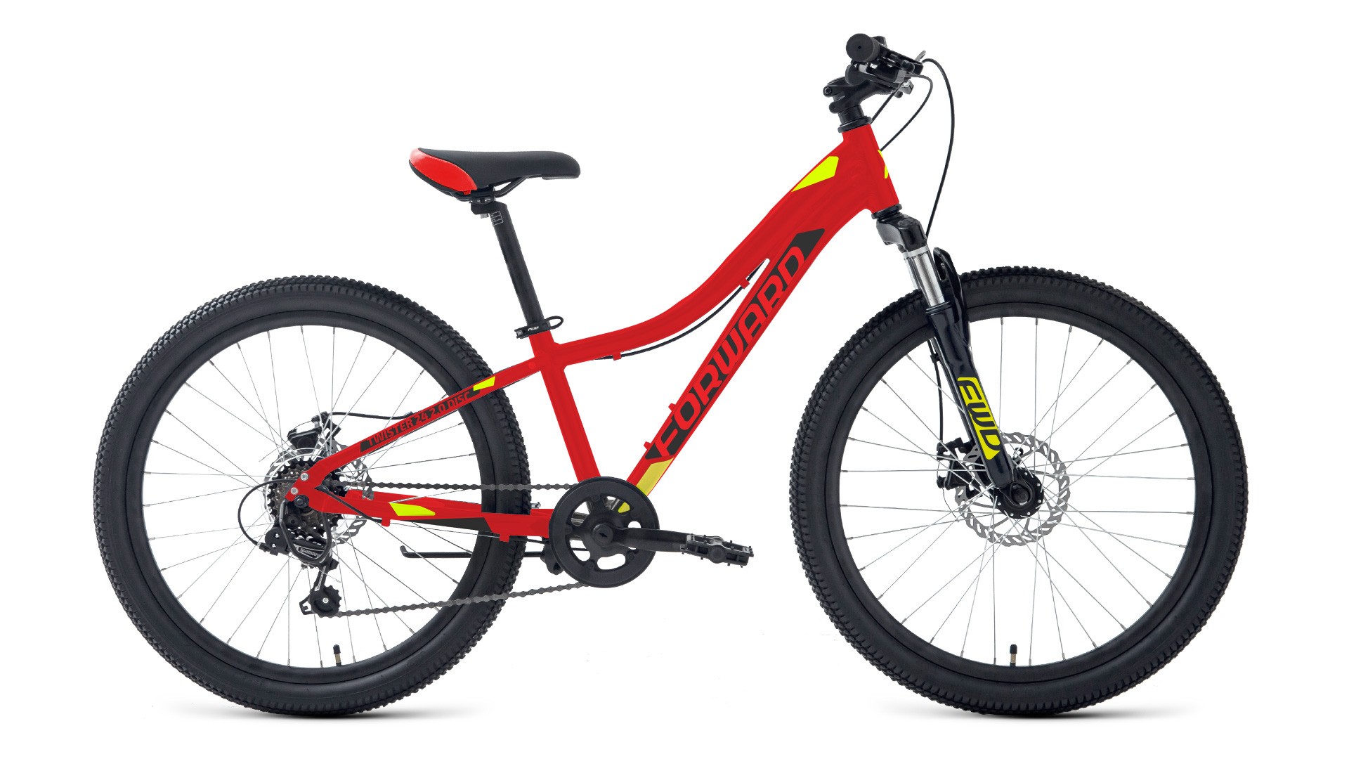 Подростковый велосипед Forward Twister 24 2.0 D, год 2023, цвет Белый-Красный, ростовка 12