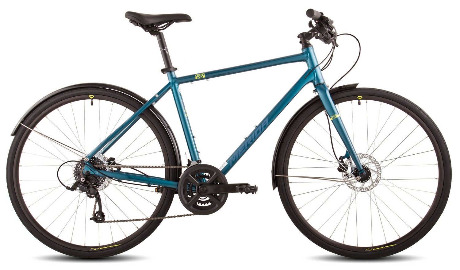 Дорожный велосипед Merida Crossway Urban 50, год 2023, цвет Синий-Желтый, ростовка 18.5