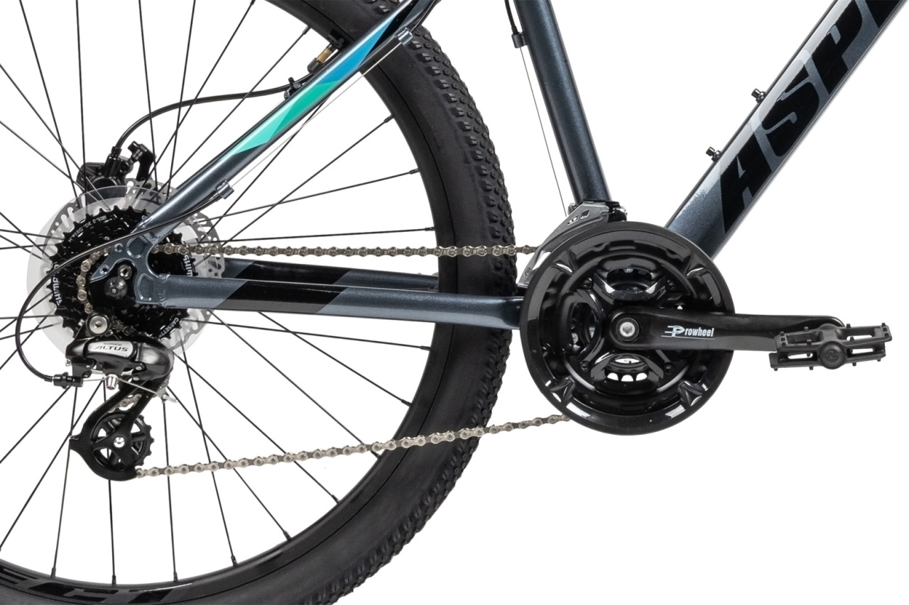 Горный велосипед Aspect Nickel 26, год 2023, цвет Серебристый-Зеленый, ростовка 16