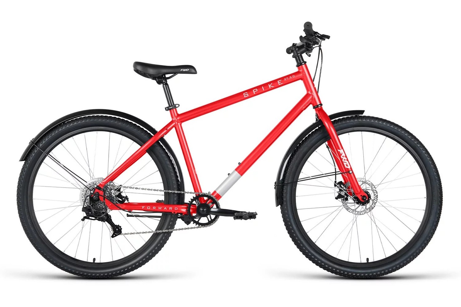 Дорожный велосипед Forward Spike 27.5 D, год 2023, цвет Черный-Серебристый, ростовка 18