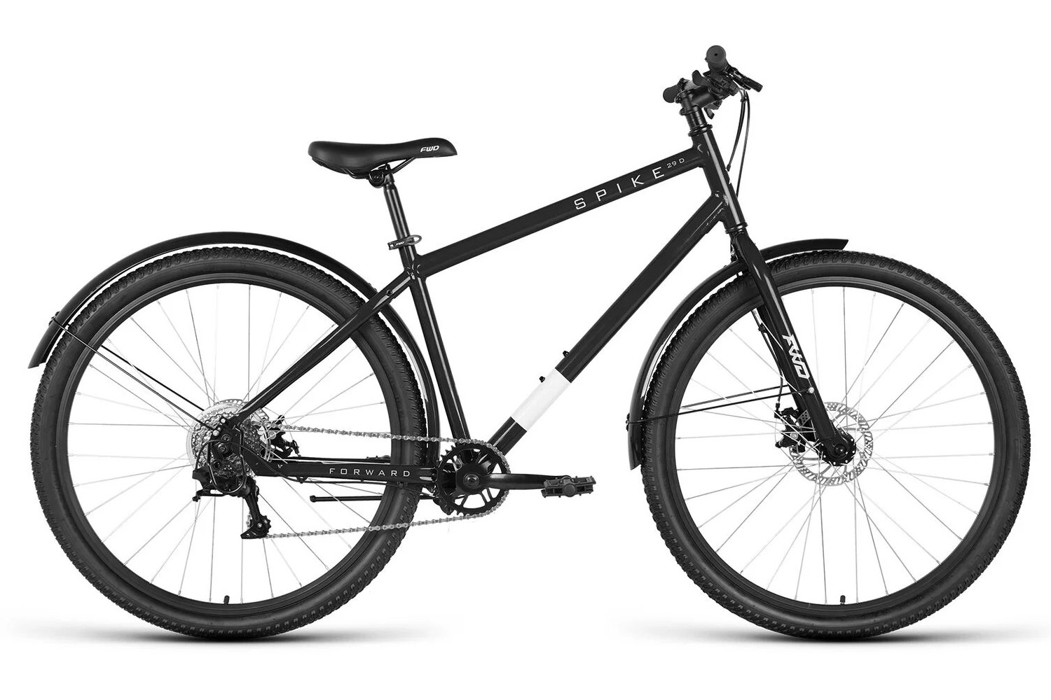 Дорожный велосипед Forward Spike 29 D, год 2023, цвет Черный-Серебристый, ростовка 18