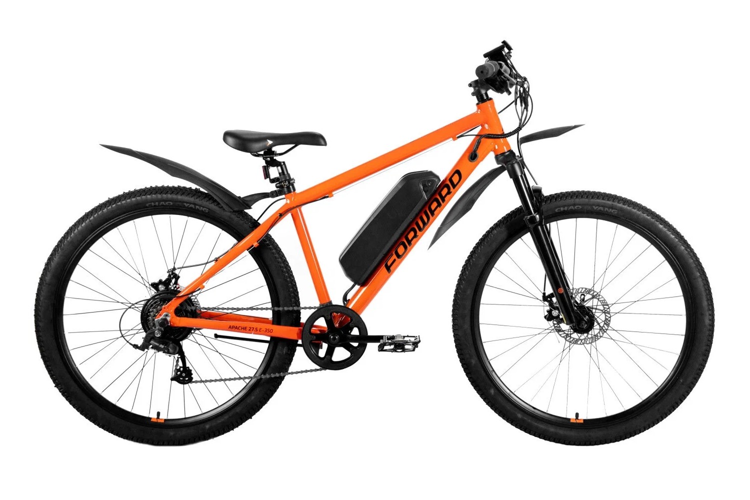 Электровелосипед Forward Apache 29 E-500, год 2022, цвет Оранжевый-Черный, ростовка 21