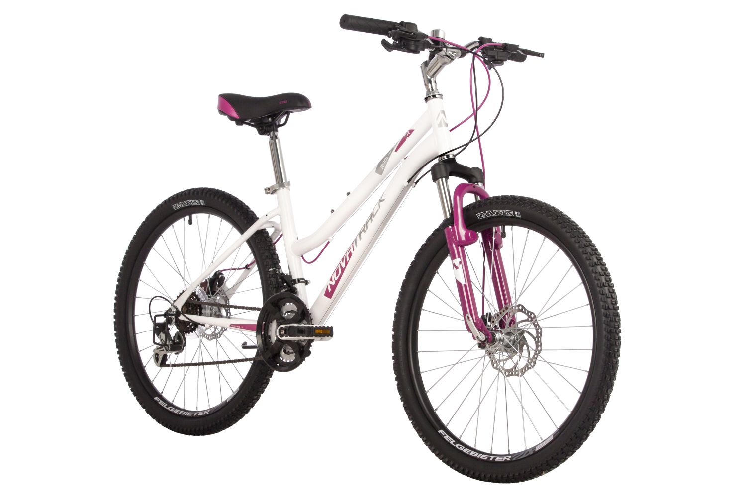 Подростковый велосипед Novatrack Jenny 24 Pro Disc, год 2023, цвет Белый, ростовка 14