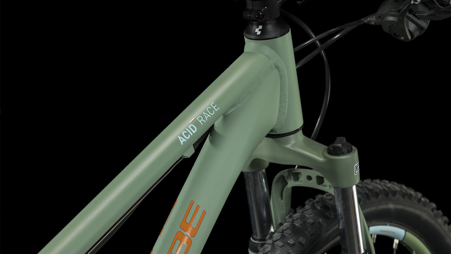 Подростковый велосипед Cube Acid 240 Disc, год 2023, цвет Зеленый-Оранжевый