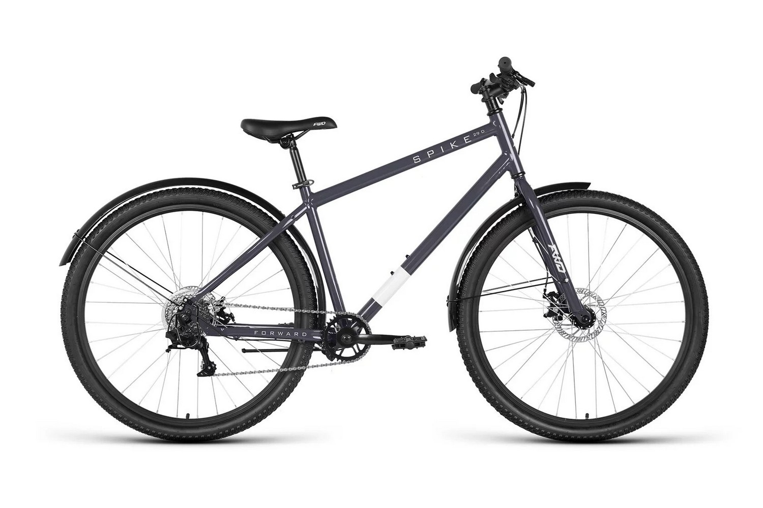 Дорожный велосипед Forward Spike 27.5 D, год 2023, цвет Черный-Серебристый, ростовка 18