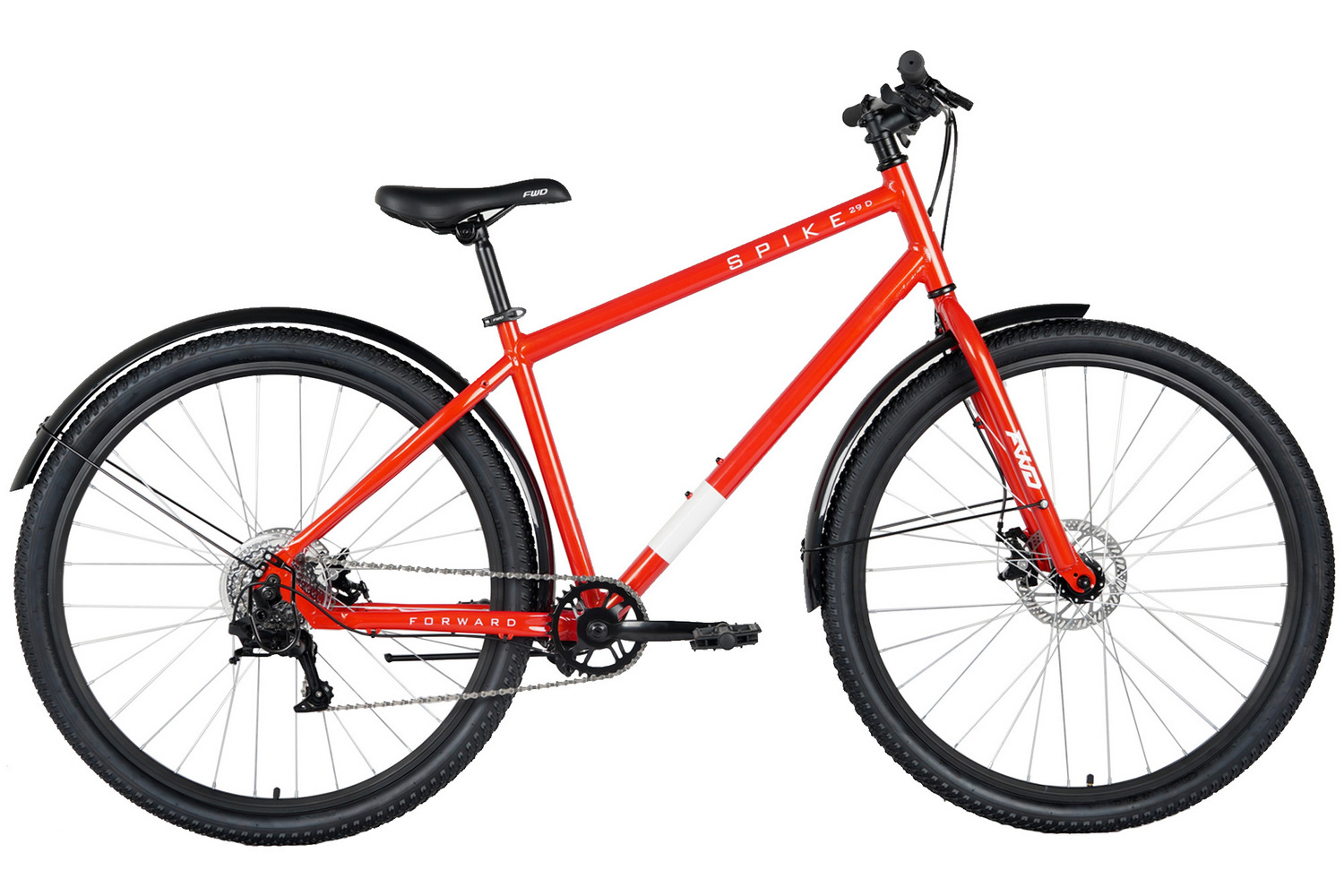 Дорожный велосипед Forward Spike 29 D, год 2023, цвет Красный-Белый, ростовка 18