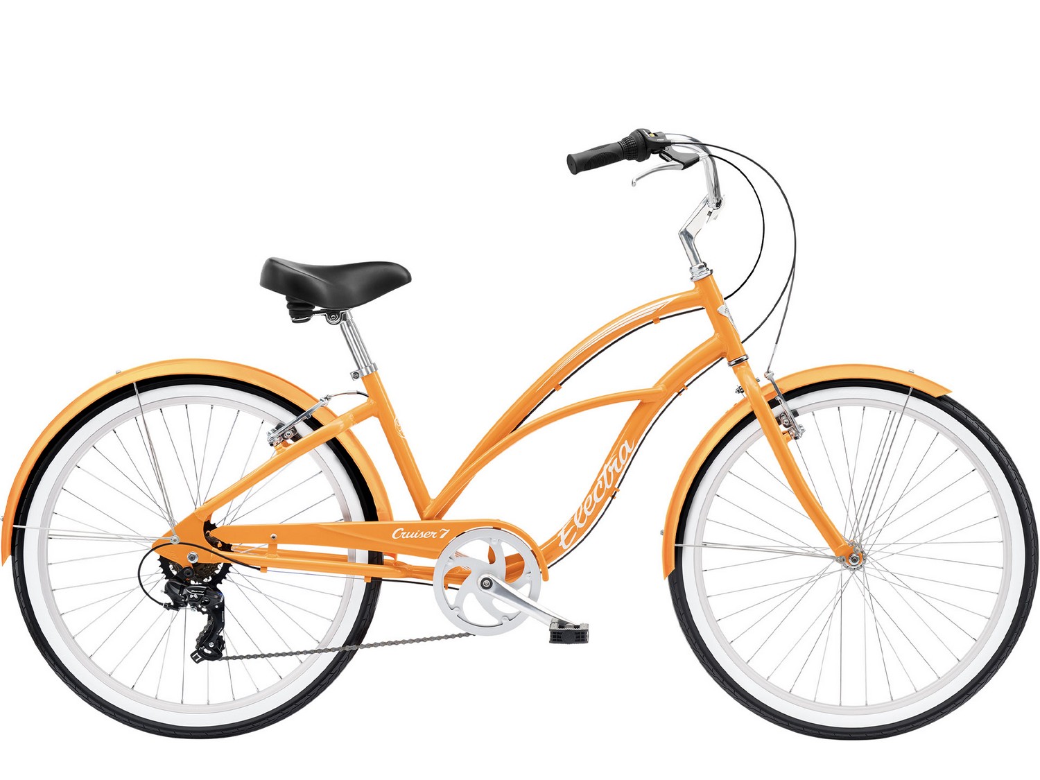 Женский велосипед Electra Cruiser 7D Step-Thru, год 2023, цвет Оранжевый, ростовка 17