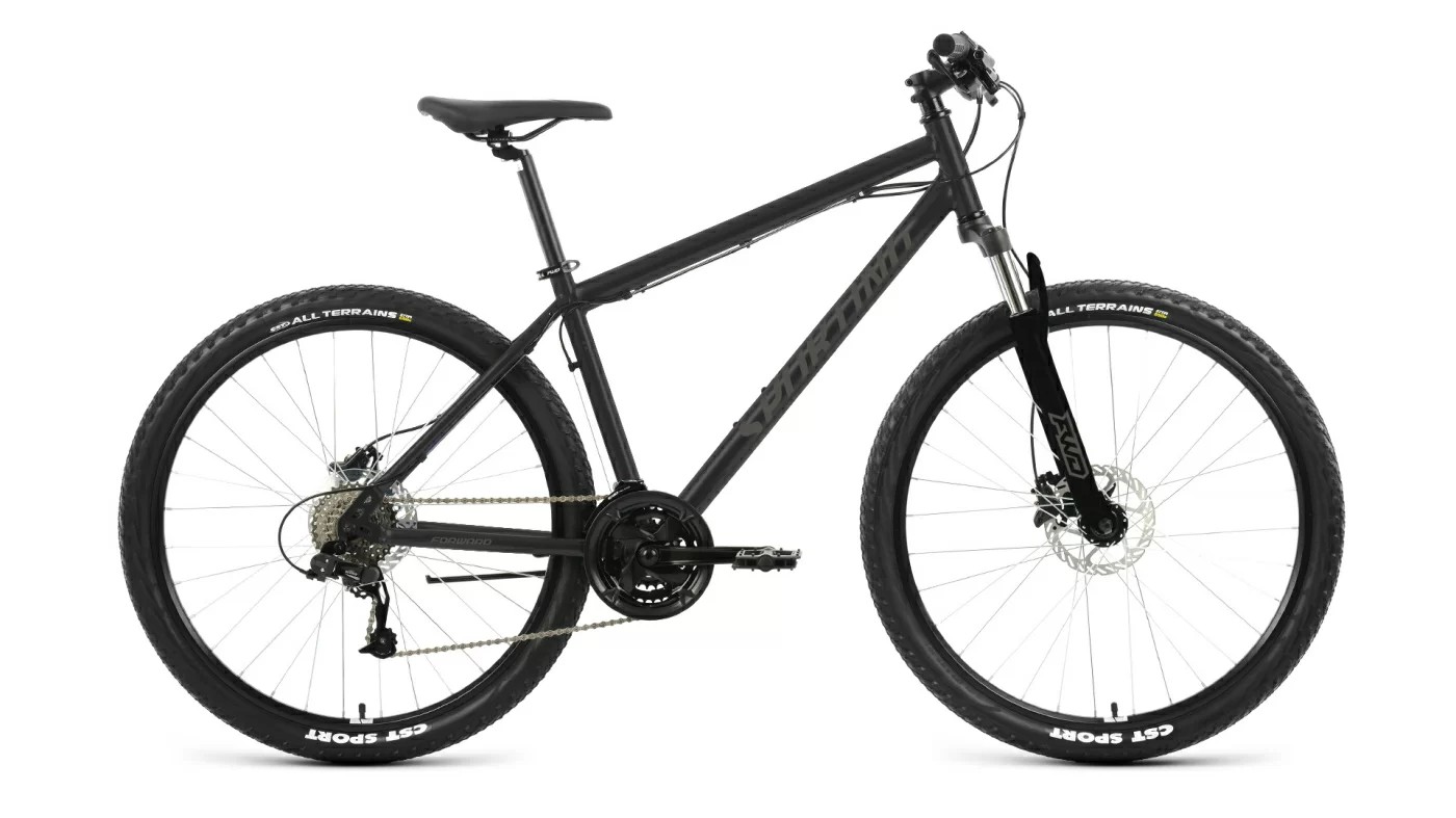 Горный велосипед Forward Sporting 27.5 3.2 HD, год 2023, цвет Черный-Серебристый, ростовка 19