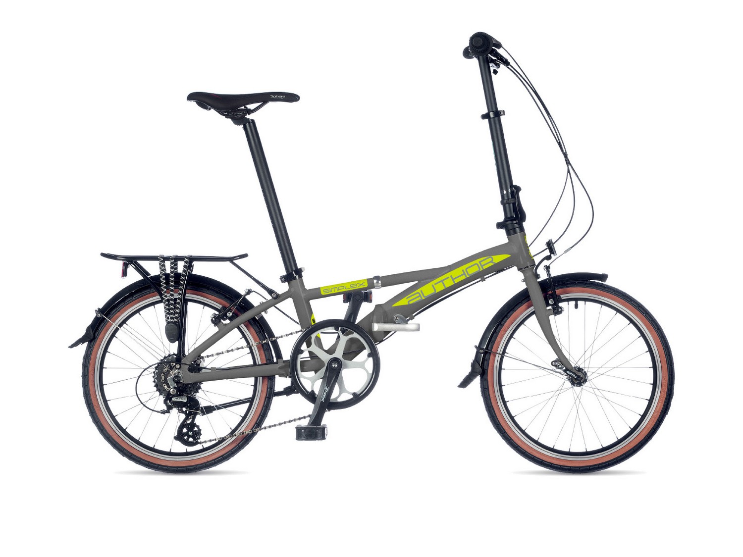 Складной велосипед Author Simplex 20, год 2021, цвет Серебристый-Зеленый