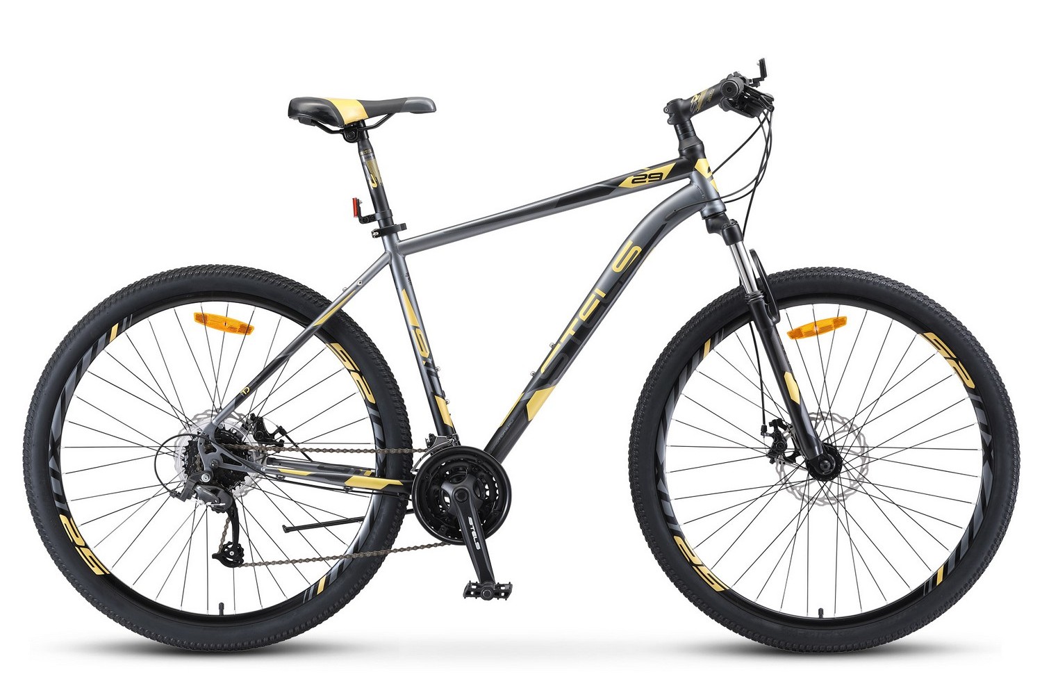 Горный велосипед Stels Navigator 910 MD 29 V010, год 2023, цвет Черный-Желтый, ростовка 16.5