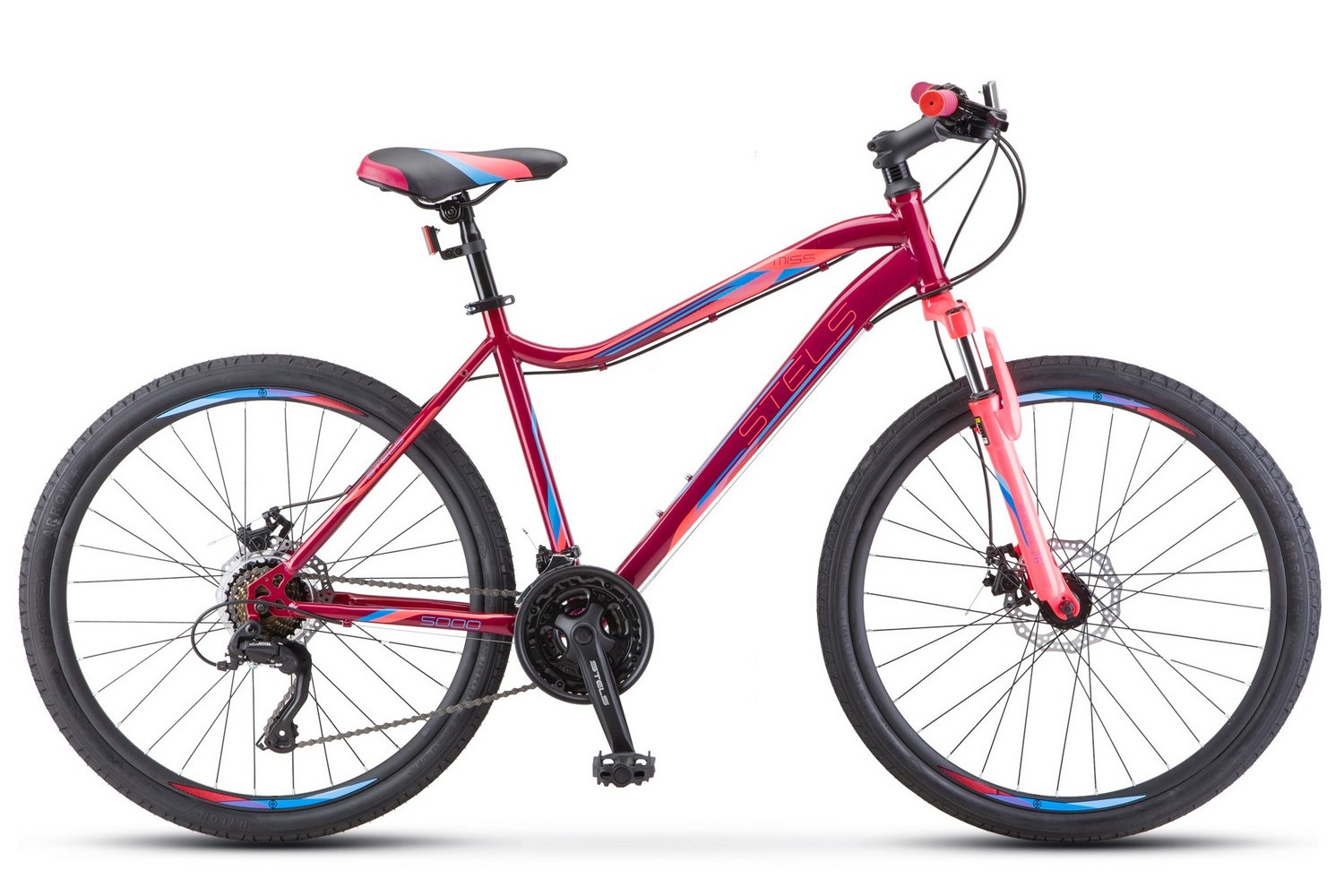 Женский велосипед Stels Miss 5000 MD V020, год 2023, цвет Красный-Розовый, ростовка 18