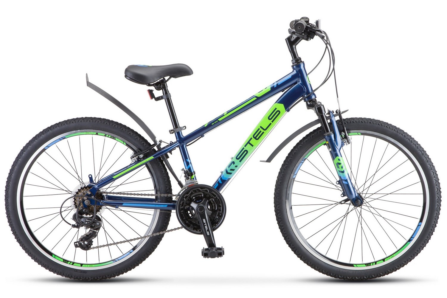 Подростковый велосипед Stels Navigator 400 V 24 F010, год 2023, цвет Синий-Зеленый