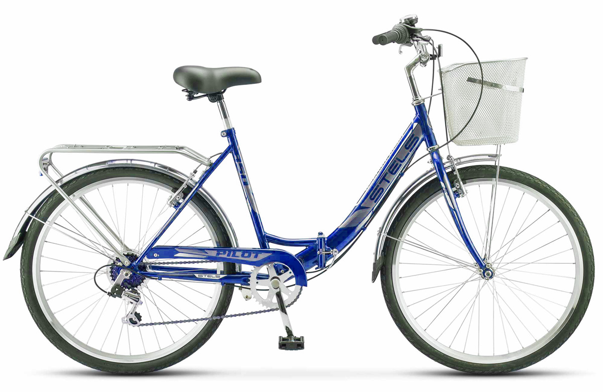 Складной велосипед Stels Pilot 850 V 26 Z010, год 2023, цвет Синий-Зеленый, ростовка 19