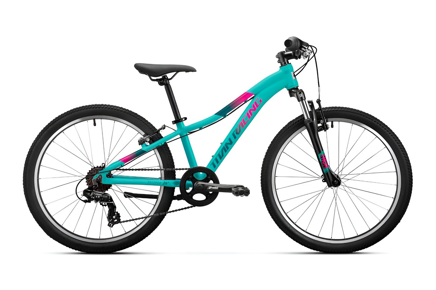 Подростковый велосипед Titan Racing Calypso 24, год 2024, цвет Зеленый-Голубой