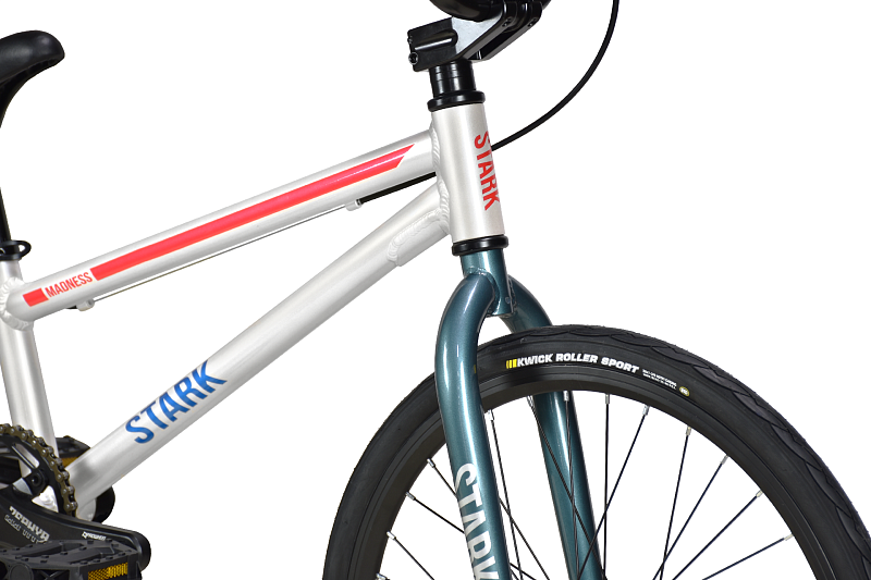 Экстремальный велосипед Stark Madness BMX Race, год 2024, цвет Серебристый-Красный, ростовка 9
