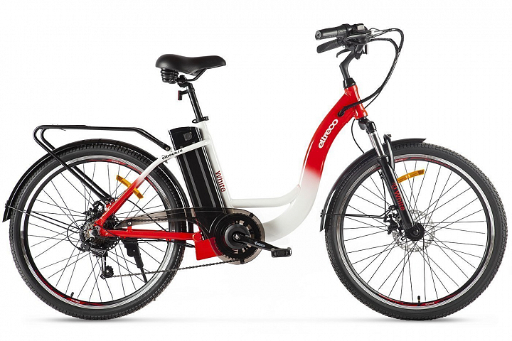 Электровелосипед Eltreco White, год 2024, цвет Белый-Красный