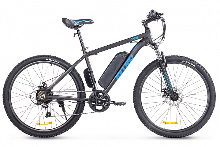 Электровелосипед Eltreco Intro Sport, год 2024, цвет Серебристый-Синий