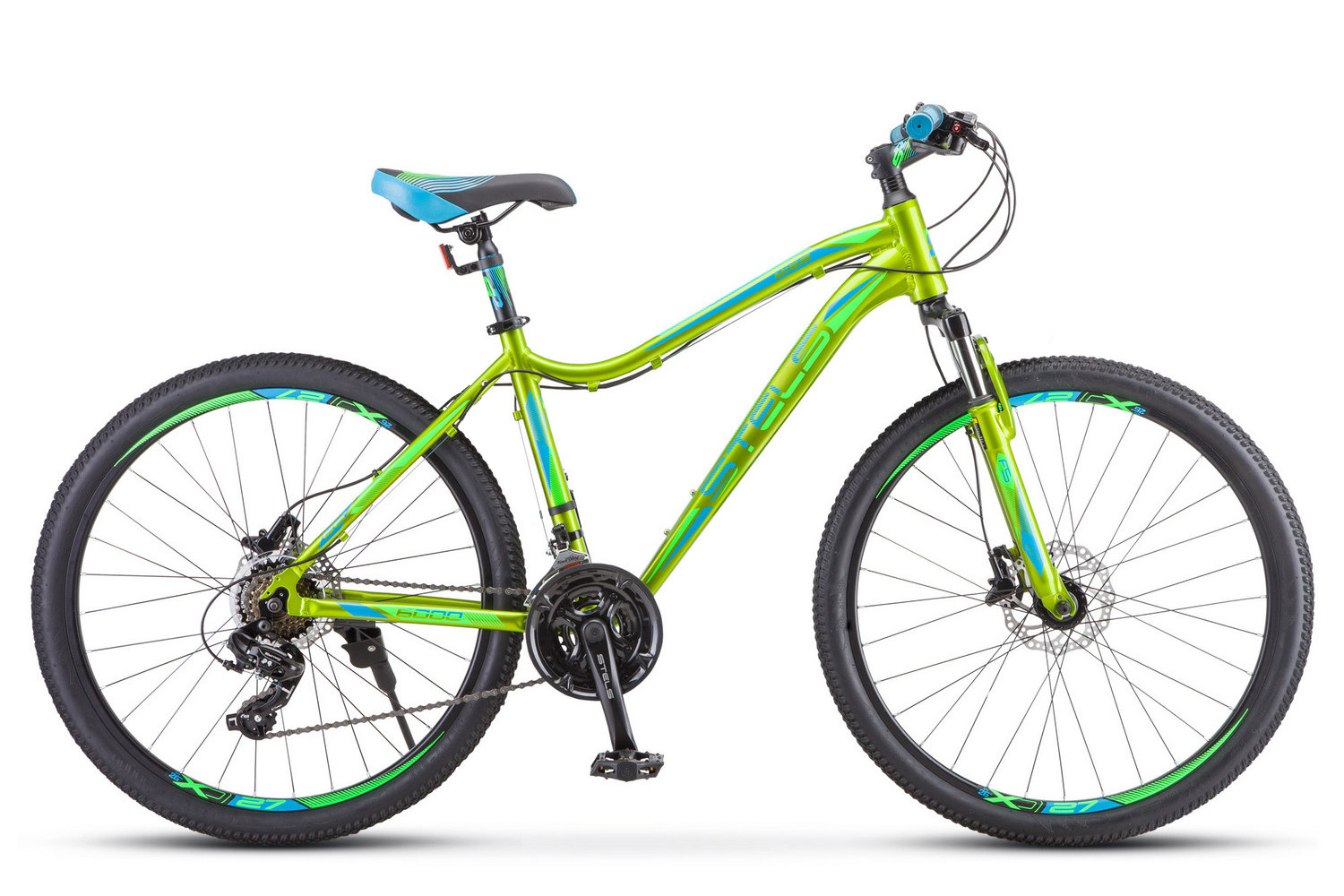 Женский велосипед Stels Miss 6000 D 26 V010, год 2023, цвет Желтый-Зеленый, ростовка 17