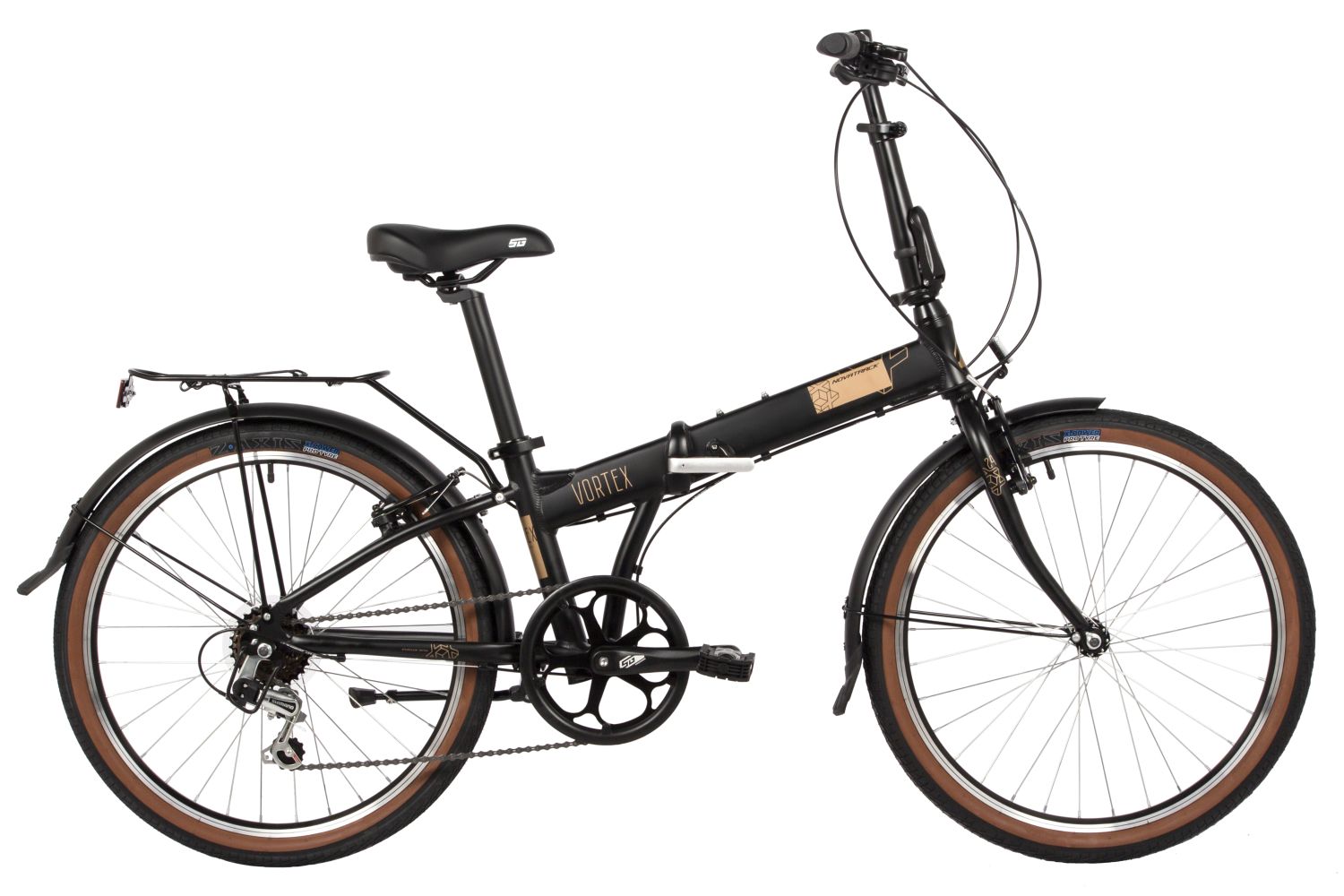 Складной велосипед Novatrack Vortex 6.V 24, год 2024, цвет Черный