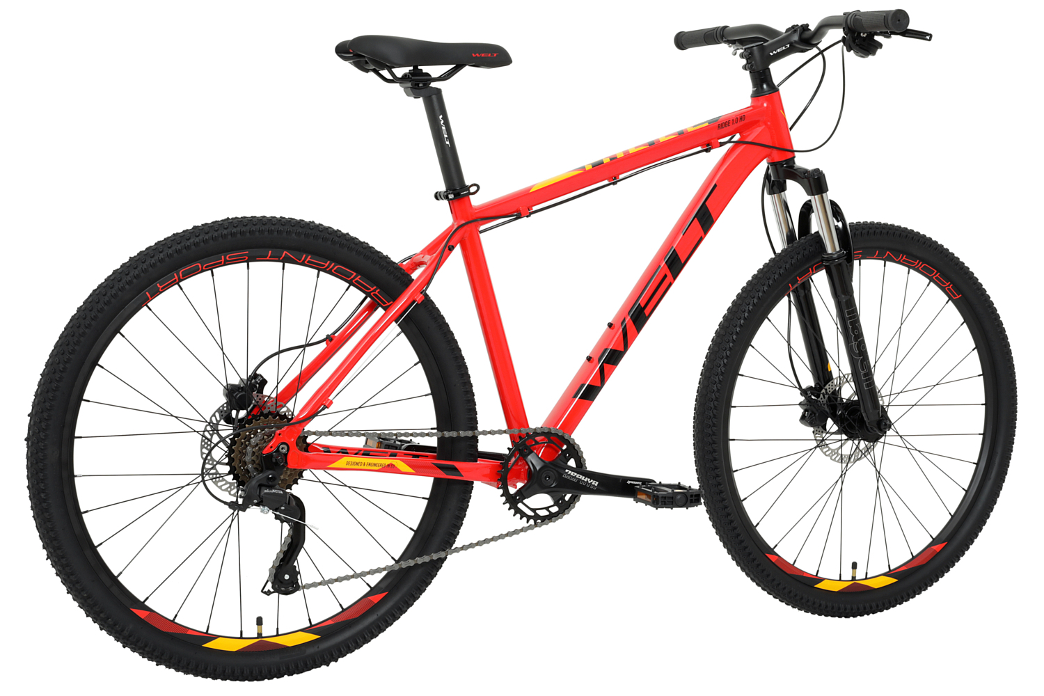Горный велосипед Welt Ridge 1.0 HD 27, год 2024, цвет Красный, ростовка 16
