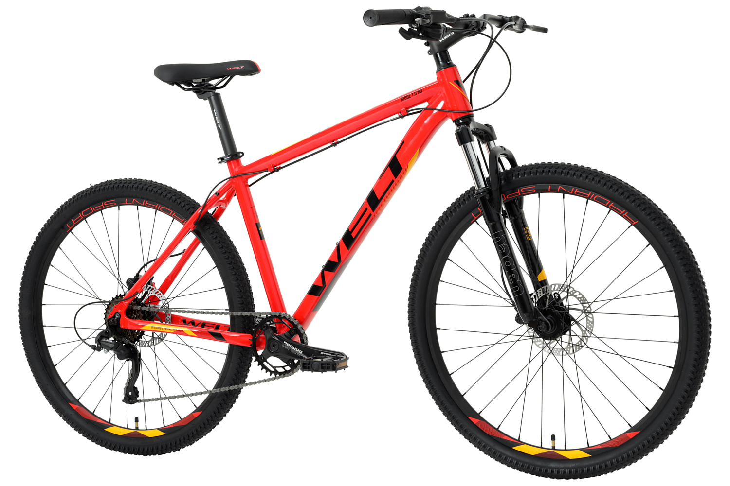 Горный велосипед Welt Ridge 1.0 HD 27, год 2024, цвет Красный, ростовка 16