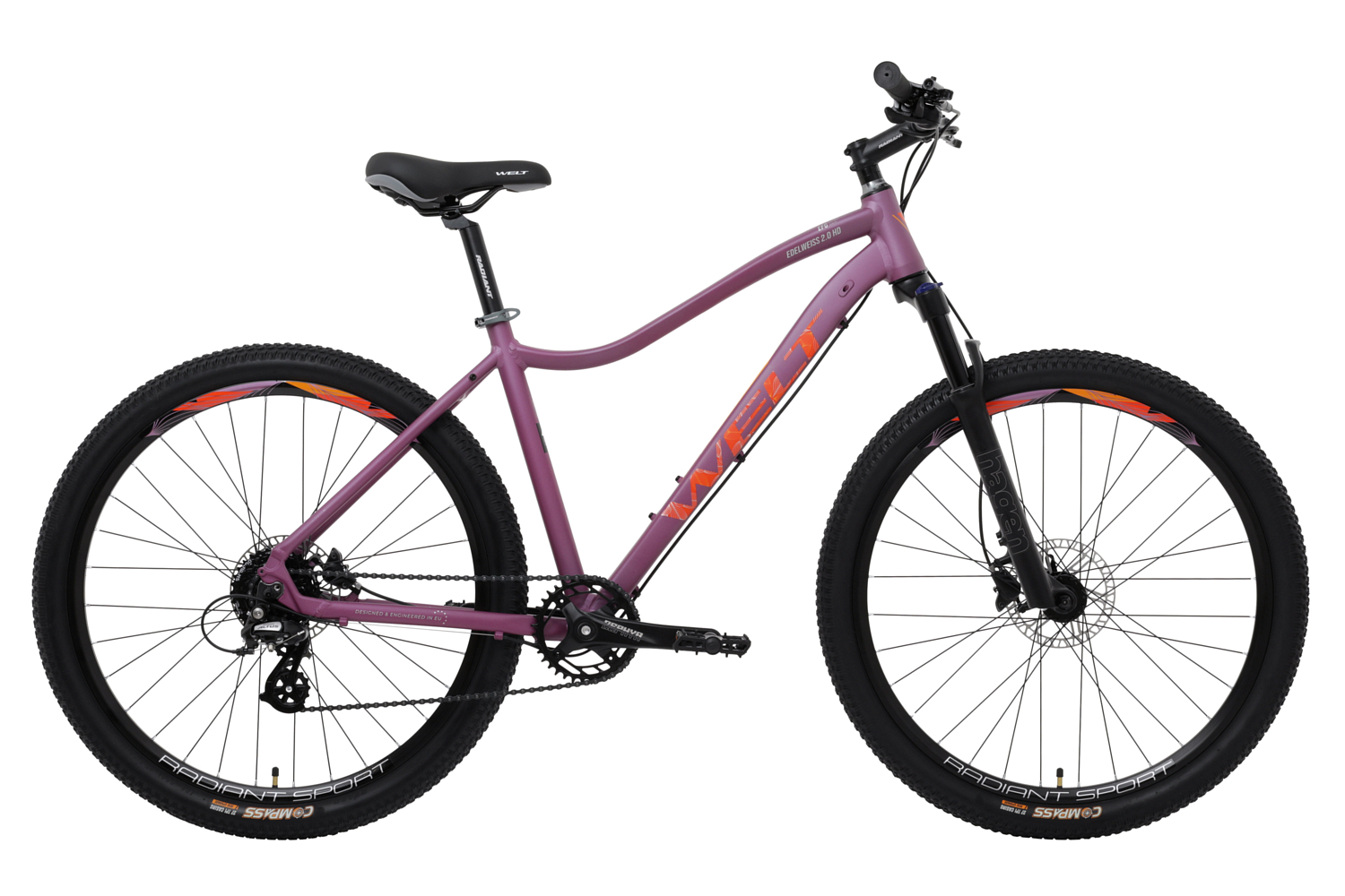 Женский велосипед Welt Edelweiss 2.0 HD 27, год 2024, цвет Фиолетовый, ростовка 18